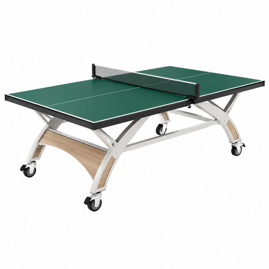 Table de ping-pong 274 x 152.5 x 76 cm verte en acier avec roulettes